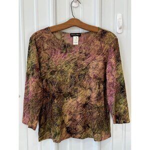 Y2K Floral Glitter Blouse by Brittany Black